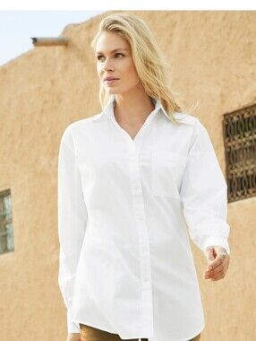 Peruvian Connection Classic White Long-Sleeve  Dress Shirt Size Medium